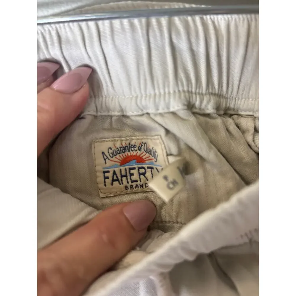 Men's Faherty Brand Khaki Essential Draw String Shorts Sz S